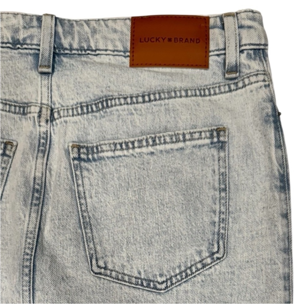 LUCKY BRAND Light Wash Blue Denim Jean Midi Skirt With Slit & Pockets NWT 8/29 - Picture 9 of 14